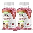 Viteey Kids Calcium Gummies + Vitamin D3 & Magnesium Citrate for Kids and Teens - Supports Bone Health, Immune Support, Energy & Muscle Function - Gluten Free,GMO Free - Tasty Chewable Fruit Flavored
