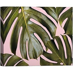 SIGNWIN Canvas Wall Art Tropical Green Monstera Leaves...