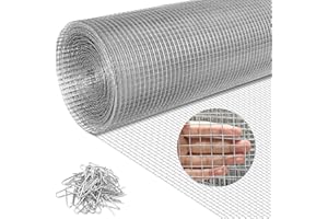 Acmeenjoy Hardware Cloth 1/2 Inch 48 in x 50 ft 19 Gauge Hot Dip Galvanized After Welding Hardware Cloth for Chicken Fencing Wire Mesh Roll Welded Chicken Wire Coop Fence Rolls Garden Fence