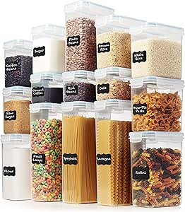 Juego grande de 30 contenedores herméticos de almacenamiento de