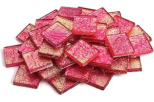 Milltown Merchants™ 3/4 Inch (20mm) Foil Mosaic Tile, 1 Pound (16 oz. Bag) (1 Pound, Strawberry)