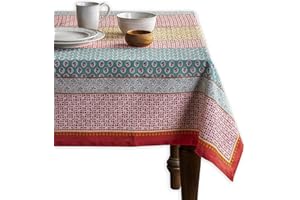 Maison d' Hermine Table Cloths 100% Cotton 60 Inch x 90 Inch Decorative Washable Rectangle Tablecloth Table Cloth for Gifts, Dining, Kitchen, Parties & Camping, Provence - Spring/Summer