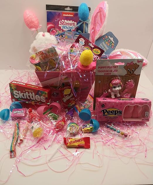 DIY Happy Easter Gift Basket Pink Bunny Ears