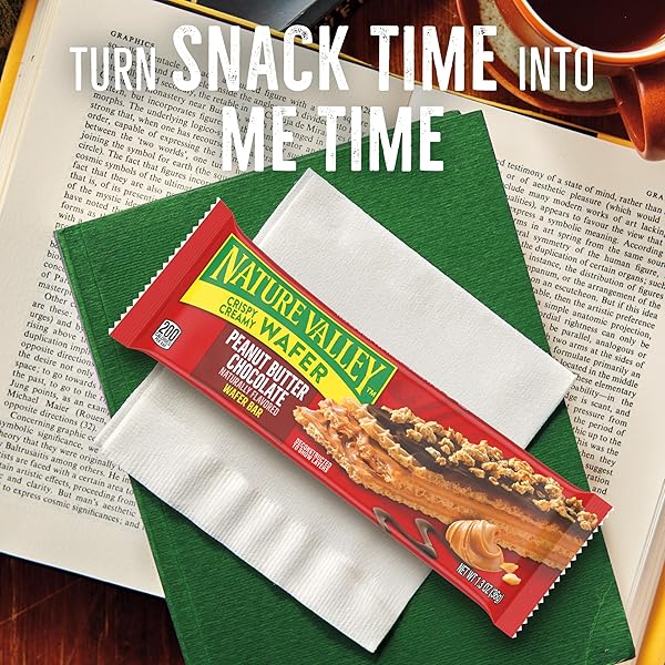 NATURE VALLEY WAFER BARS, PEANUT BUTTER CHOCOLATE FLAVORED SNACKS, 10 BARS, 13 OZ