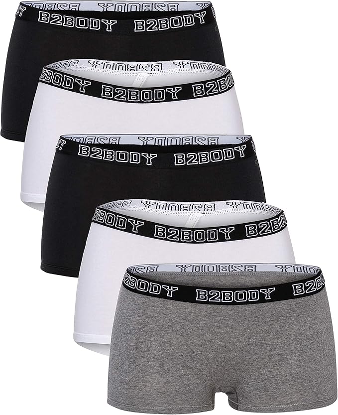 B2BODY Cotton Underwear Women Boyshort Panties for Women Small to