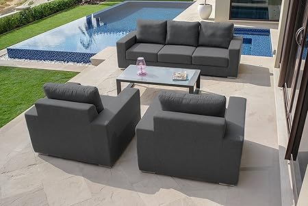Serena Sunbrella Fabric Garden Furniture 3 Seater Sofa Set Amazon