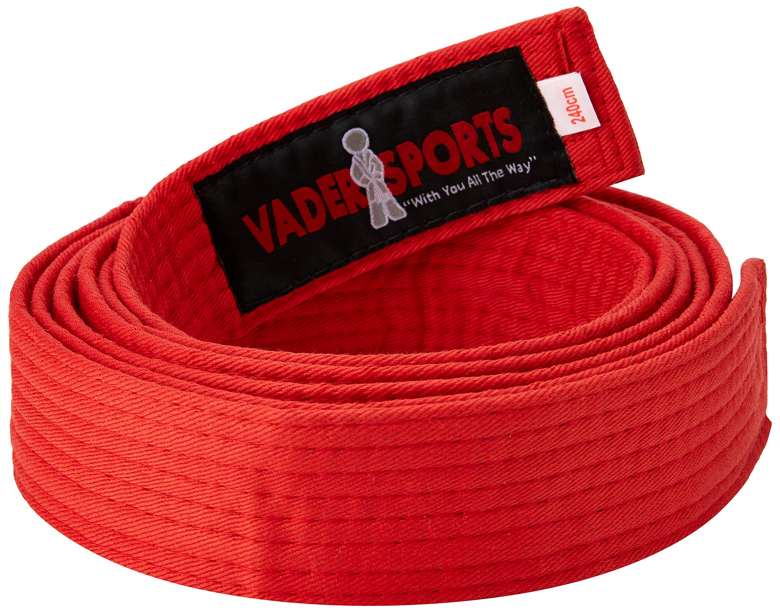 Karate & Martial Arts Grading Belts - Cotton Judo, Karate, BJJ, Taekwondo (Red, 280cm Adults)