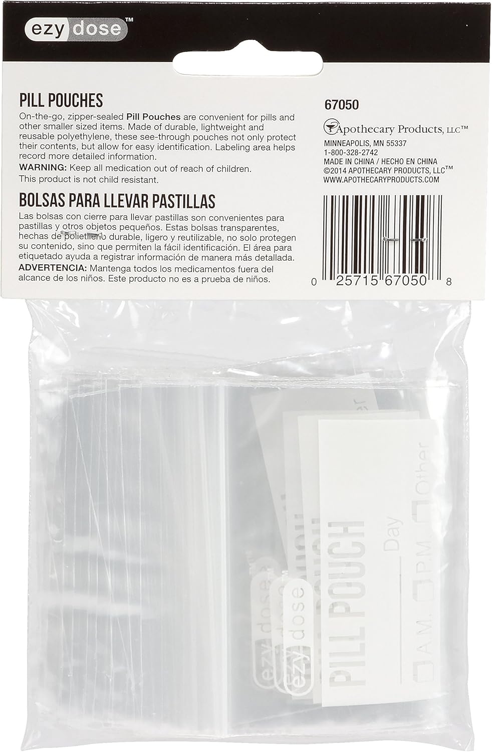 Ezy Dose Pill Packs | Pill and Vitamin Organizer Pouches | 50 Count | Disposable: Health & Personal Care