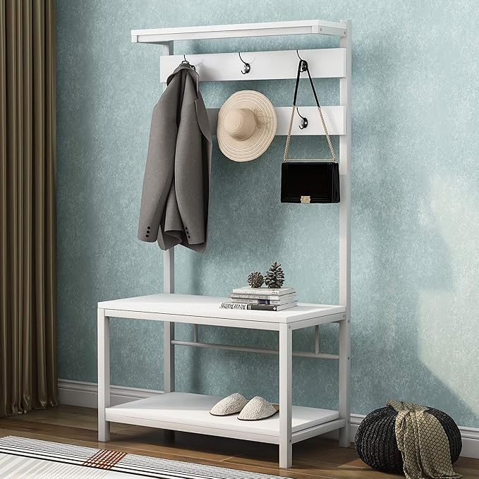 BTM White Coat Rack Stand, Industrial Hallway Free BTM White Coat Rack Stand, Industrial Hallway Free