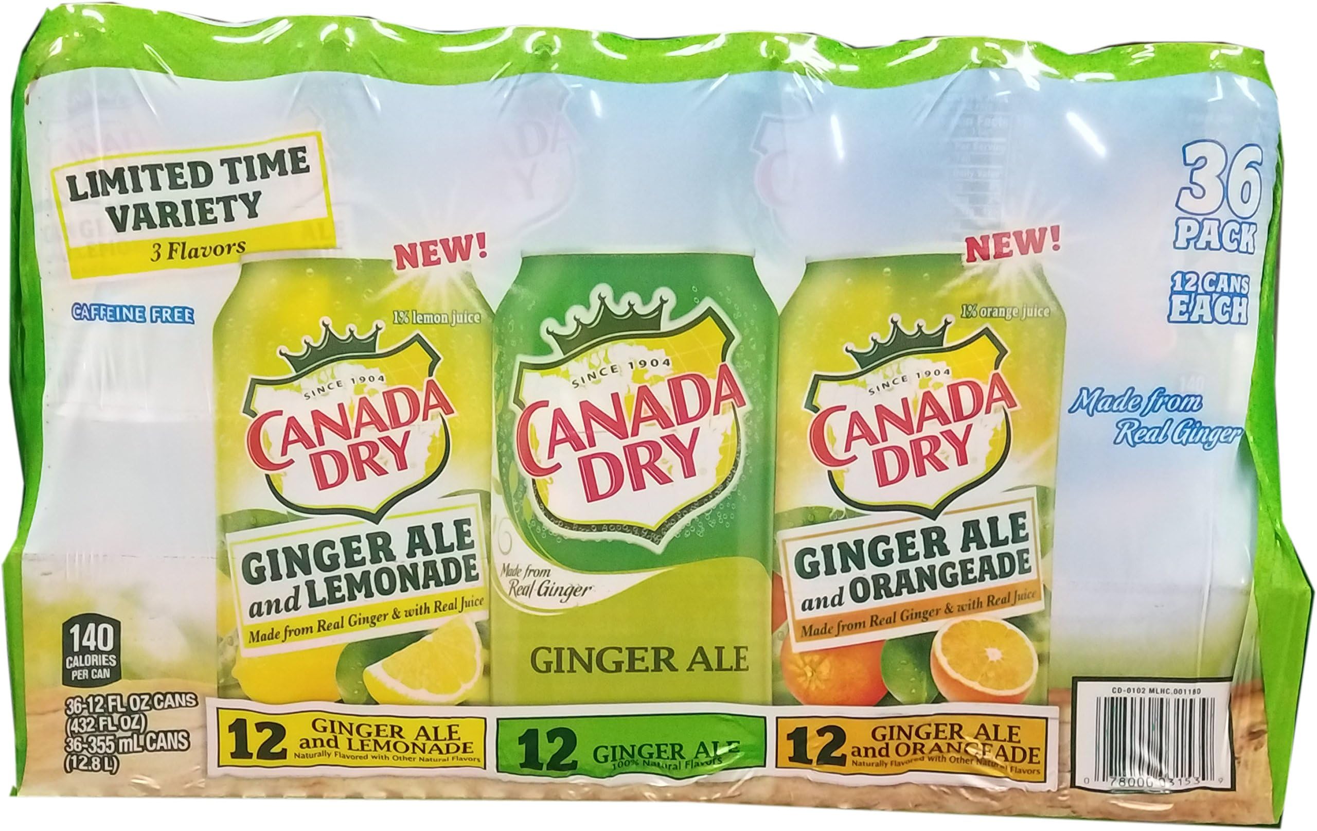 Canada Dry Ginger Ale Variety Pack Limited Time Offer, 432 Fluid Ounce