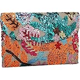 XquiziFit Floral Beaded Clutch Embroidery Sequin Beaded Purse Small Evening Clutch Purses for Women