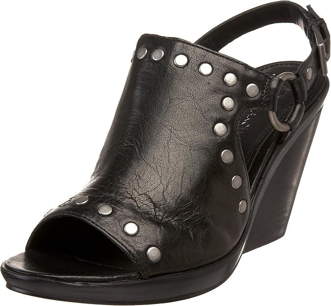 black sling back wedge