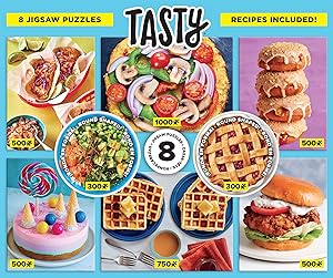 Ceaco - Tasty 8 in 1 Multipack Jigsaw Puzzle Bundle Set - (2) Round 300, (4) 550, (1) 750, (1) 1000 Pieces, Kids and Adults