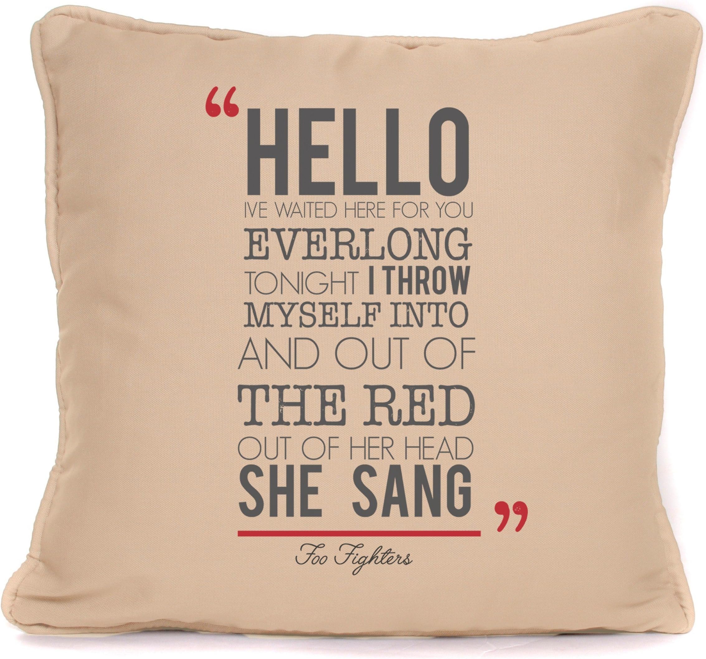 Personalised Song Lyrics Cushion | Foo Fighters Everlong Song Lyrics Design 2 | Cushion With Cover Included | 18 X 18 Inch | Mr and Mrs Wedding For Him Her
