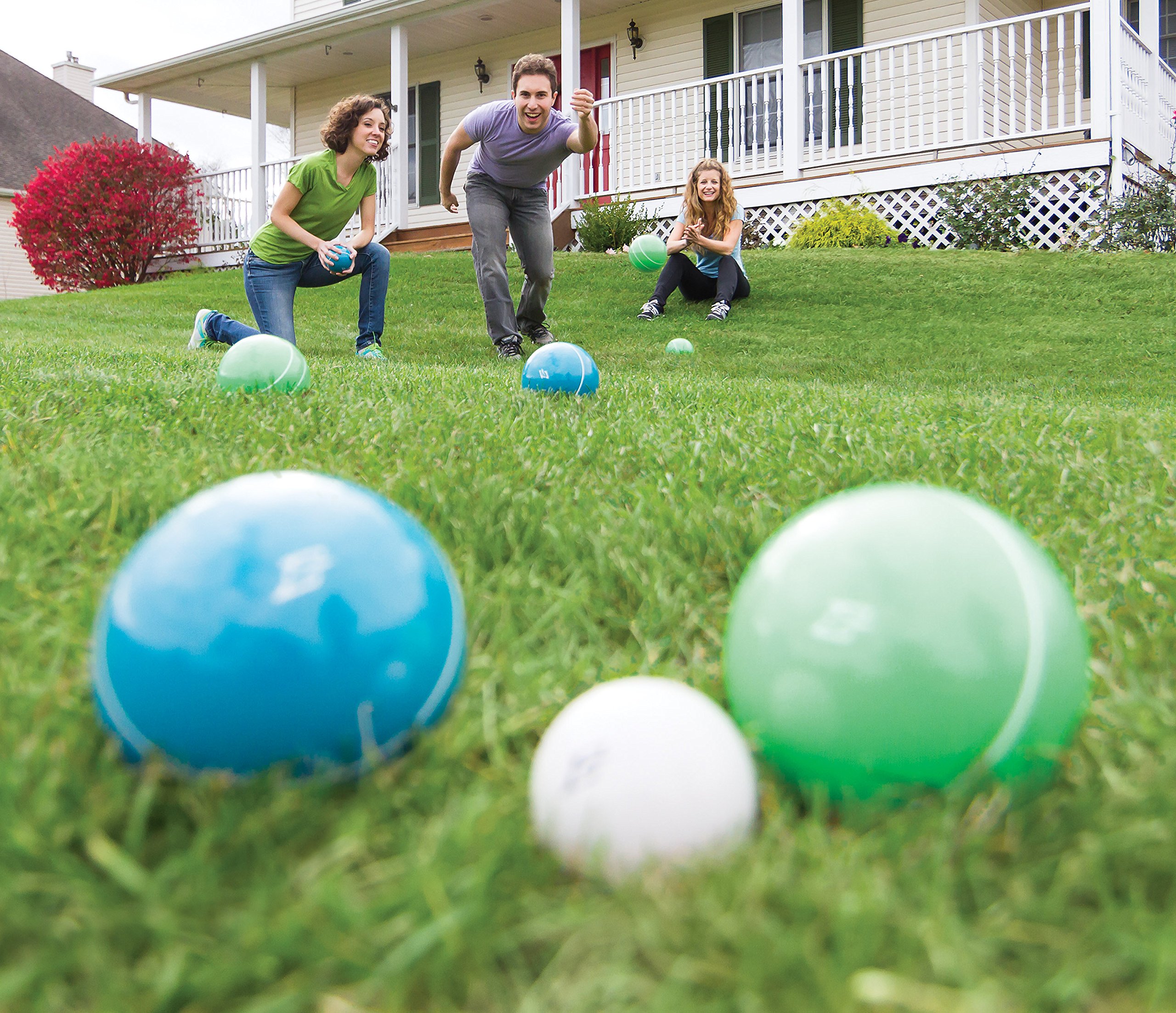 EastPoint Sports 90mm Resin Bocce Set with Molded Case Blue/Green