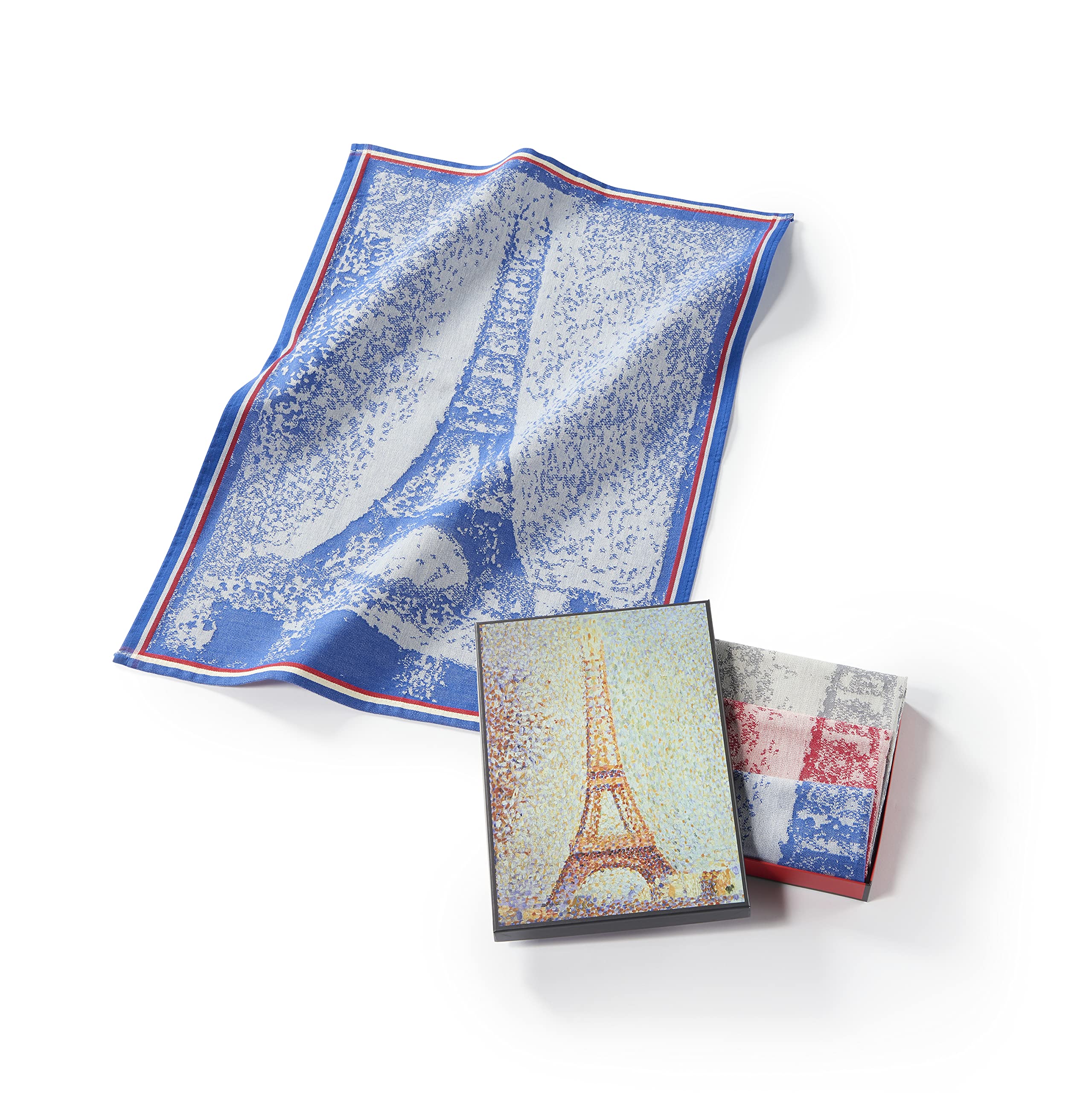 Musearta TT-GS-ET-10-V424193 Unisex Tea Towels Set of 3 with Eiffel Tower of the Artist Georges Seurat Made of Cotton 50 x 70 cm