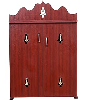 Mini Wooden Home Temple Cabinet with 5 Bells