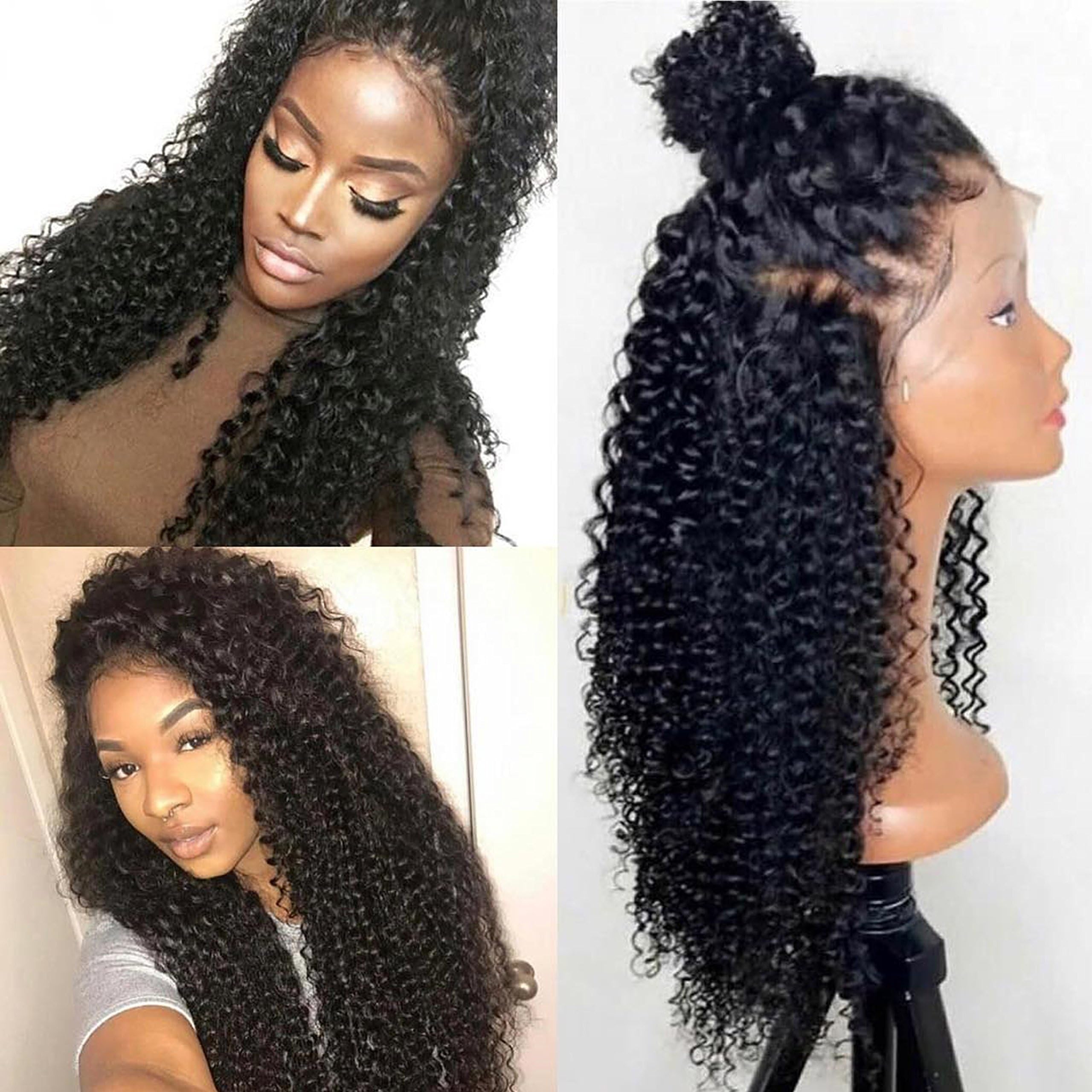 Full Lace Wigs For Black Women Brazilian Pre Plucked Full Lace Glueless Human Hair Wigs for Black Women With Baby Hair (24 inch, 150% Density Full Lace Wig)