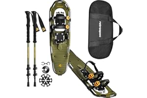 Retrospec Drifter 25/30 Inch Snowshoes & Trekking Poles Bundle for Men & Women, Durable All Terrain with Fully Adjustable Bin