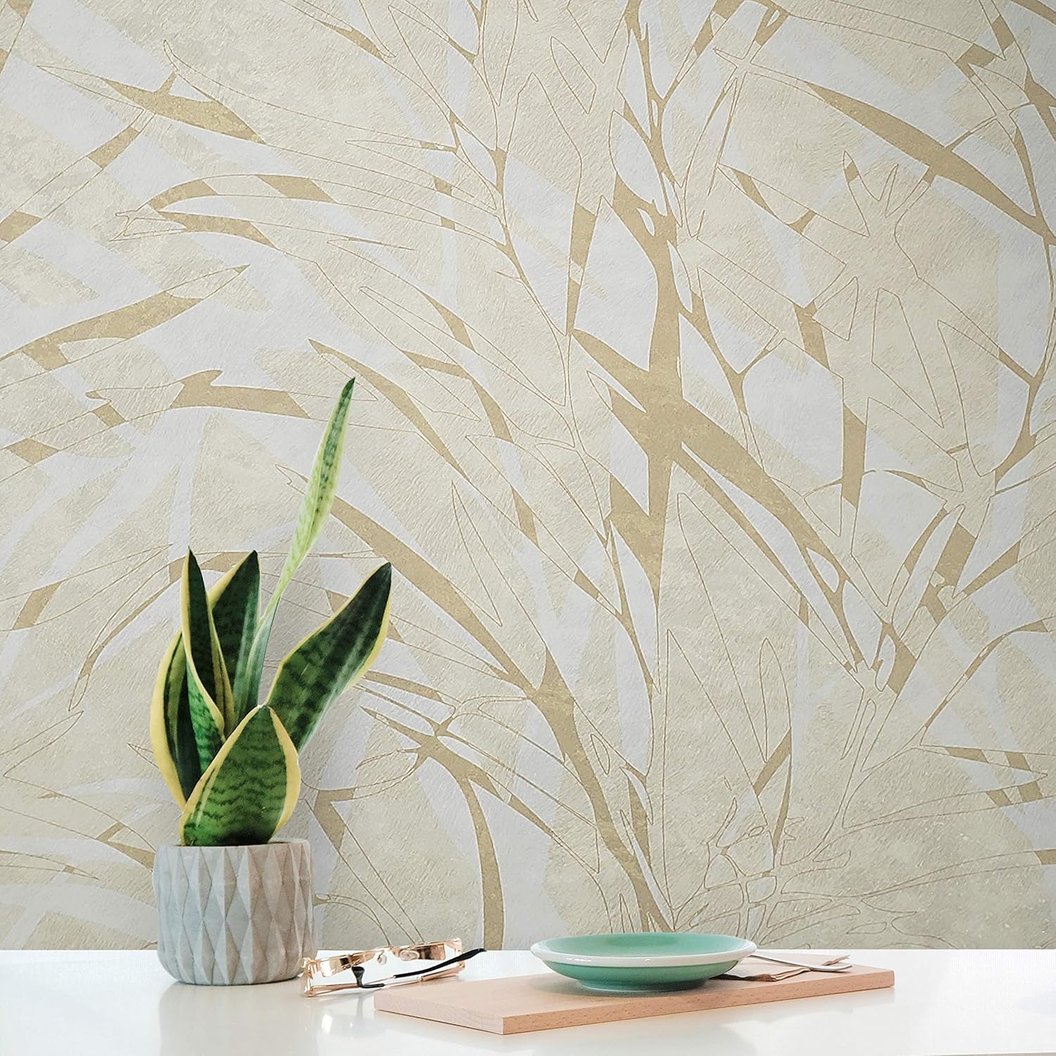 76 Sq Ft Rolls Italian Portofino Wallcoverings Abstract Art Modern Embossed Vinyl Wallpaper White Ivory Gold Metallic Bronze Brass Wallpapers Textured Tropical Tree Leaves Italian Wall Coverings 3d Amazon Com