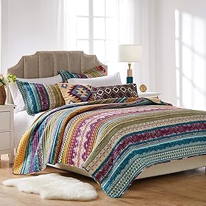 Greenland Home Southwest Bedding Set, 5-Piece Full/Queen, Painted Desert