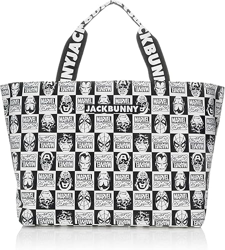 Amazon Co Jp ジャックバニー トートバッグ Marvel コラボレーション アメコミチェッカー柄 262 010 ブラック シューズ バッグ