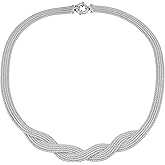Kooljewelry Sterling Silver Multi Row Braided Popcorn Chain (18 inch)