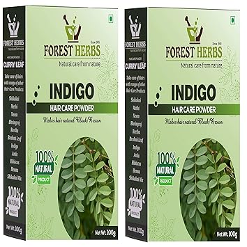 Forest Herbs 100% Natural Organic Indigo Leaf Powder for Hair Colour - 100Gms Pack of 2