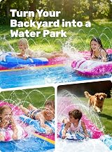 JOYIN 22.5ft Water Slide with 2 Bodyboards Backyard Splash Pool Blue Pink view 7