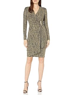 calvin klein green wrap dress