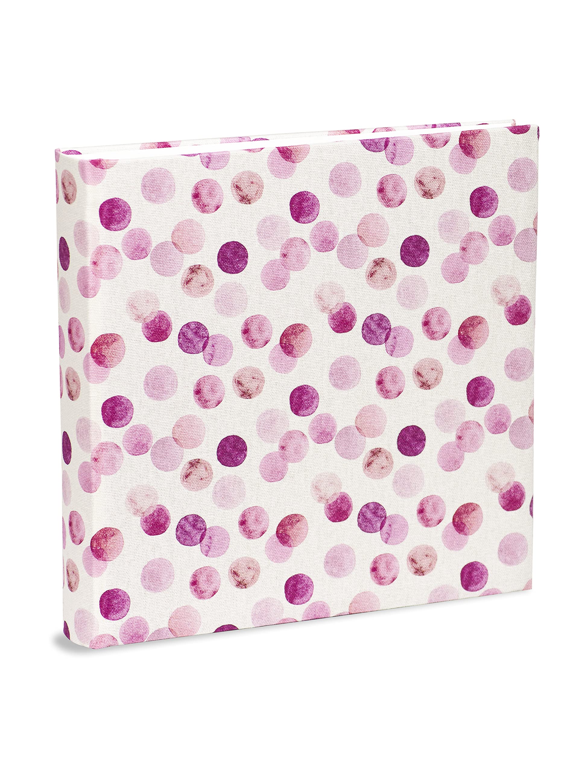 Mareli Photo Album in Fabric, White with Polka Dots Fuchsia, 31x31