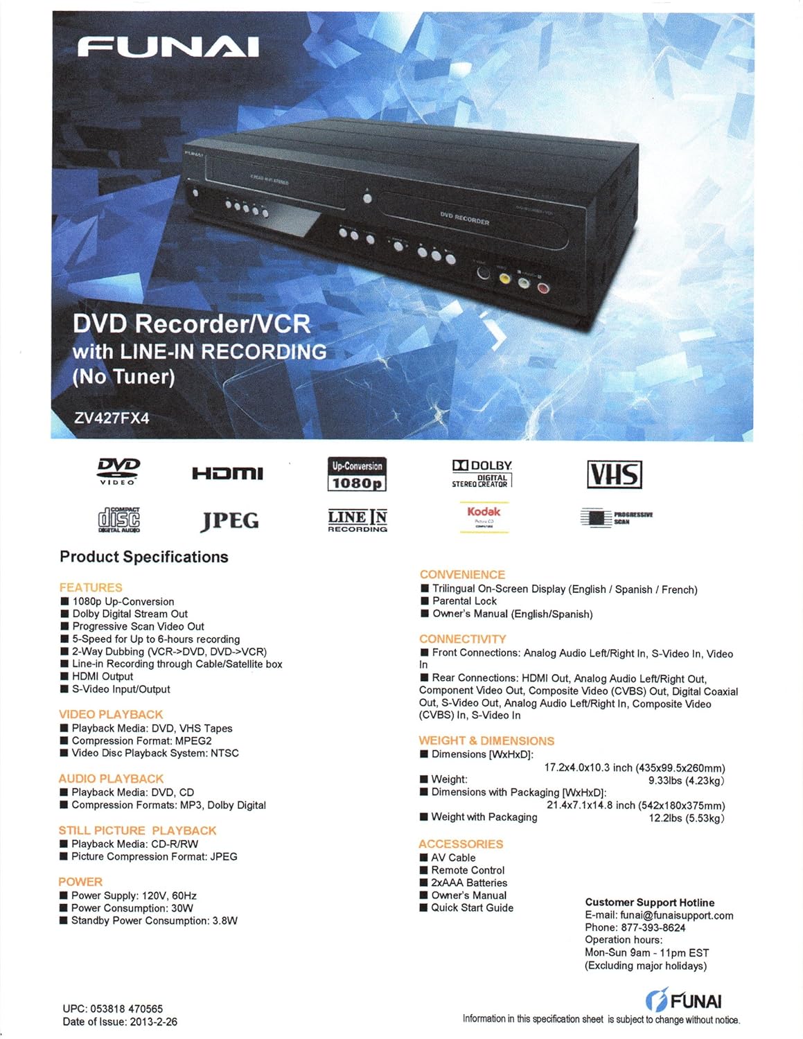 Amazon.com: Funai Combination VCR and DVD Recorder (ZV427FX4): Electronics