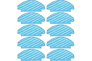 CHAIN PEAK (10 Pieces) N10 Washable Reusable Mop Pads for ECOVACS DEEBOT OZMO N10/ N10 Plus/ T8/ T8+/ T8 AIVI/ T8 Series/ N8 Pro Vacuum Cleaner Wipes, Wiping Pads, Durable Mopping Cleaning Cloths