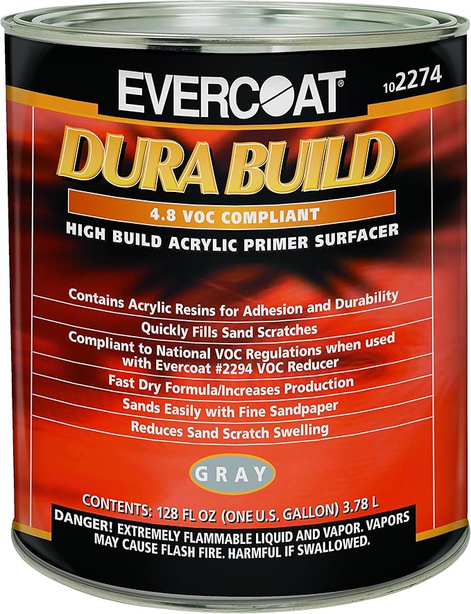 Evercoat 2274 Dura Build Acrylic Primer Surfacer Gray Gallon, Paint