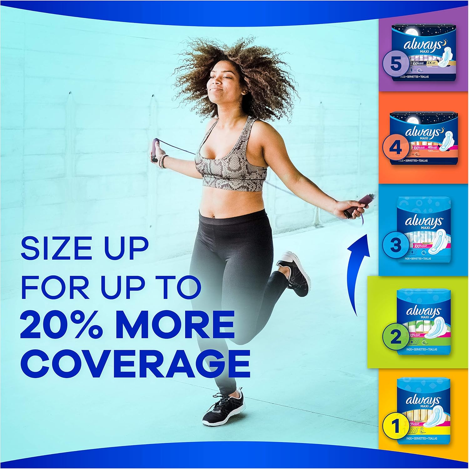 ALWAYS Maxi Size 2 Super Pads With Wings Unscented, 60 Count: Health & Personal Care