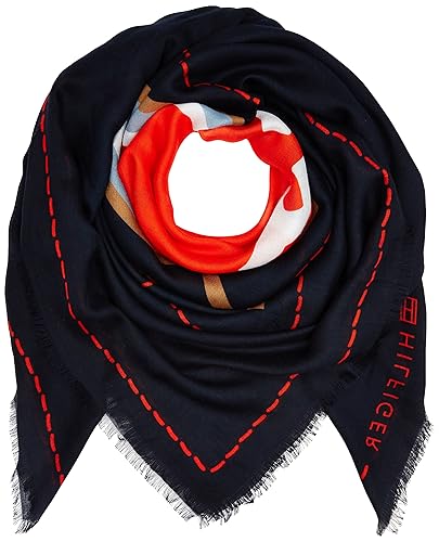 Tommy Hilfiger Damen Halstuch Heart Scarf, Mehrfarbig (Corporate Mix 901), One size (Herstellergröße: OS)