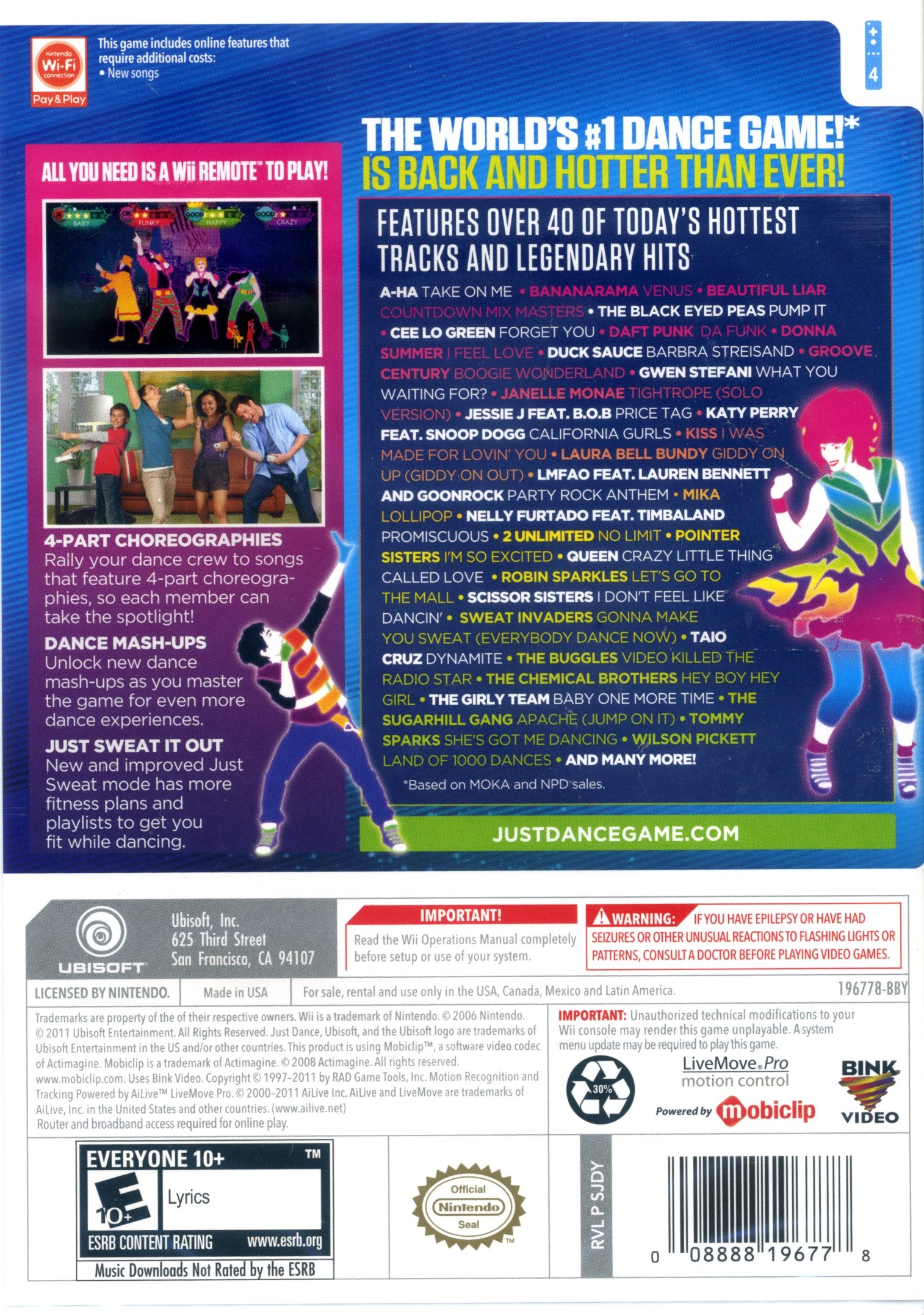 Just Dance 3 with Katy Perry Bonus Tracks for Wii