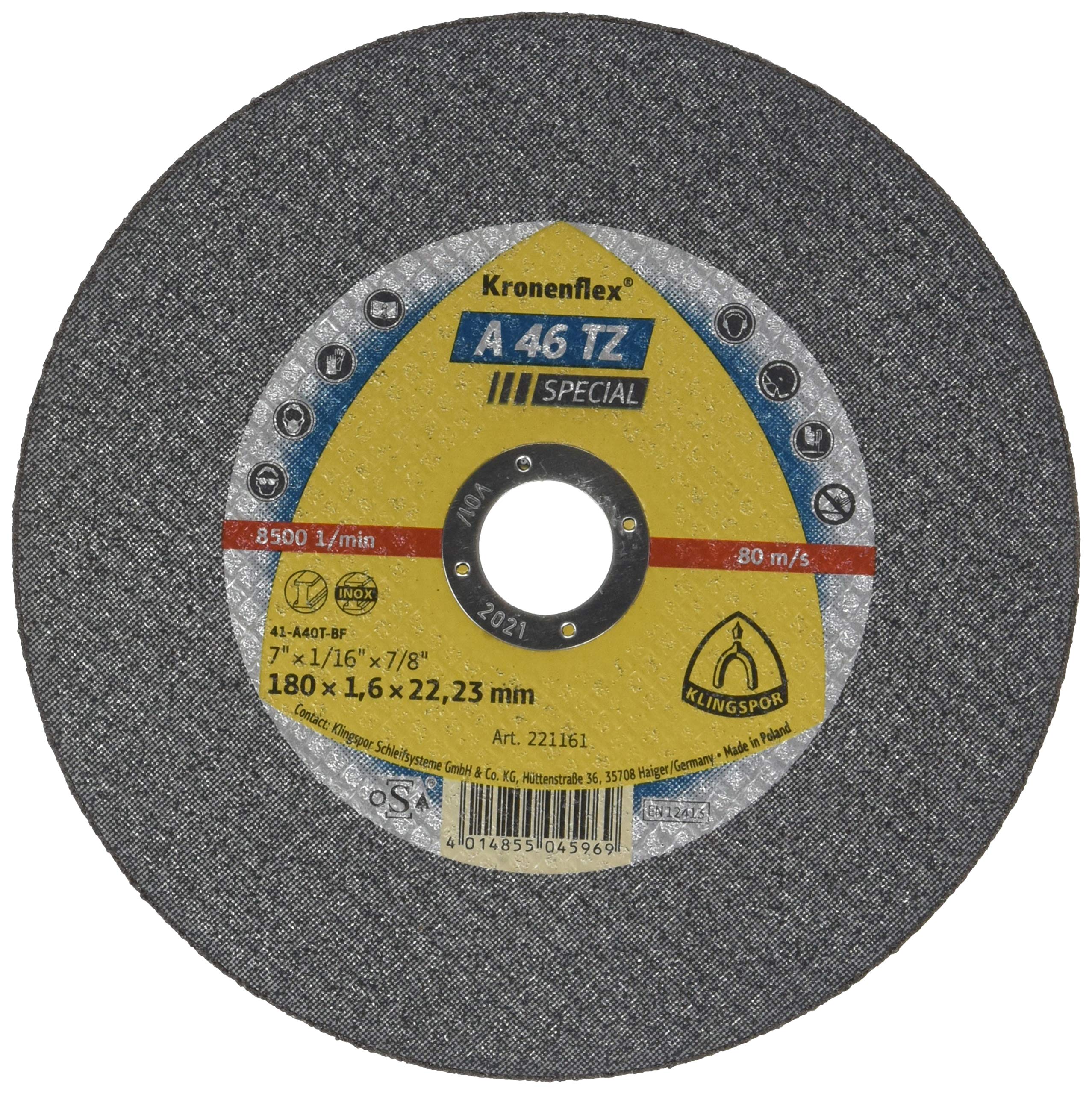 Kronenflex 221161 "A 46 TZ Special" Cutting-Off Wheel, Grey, 180 x 1.6 x 22.23 mm — image 1