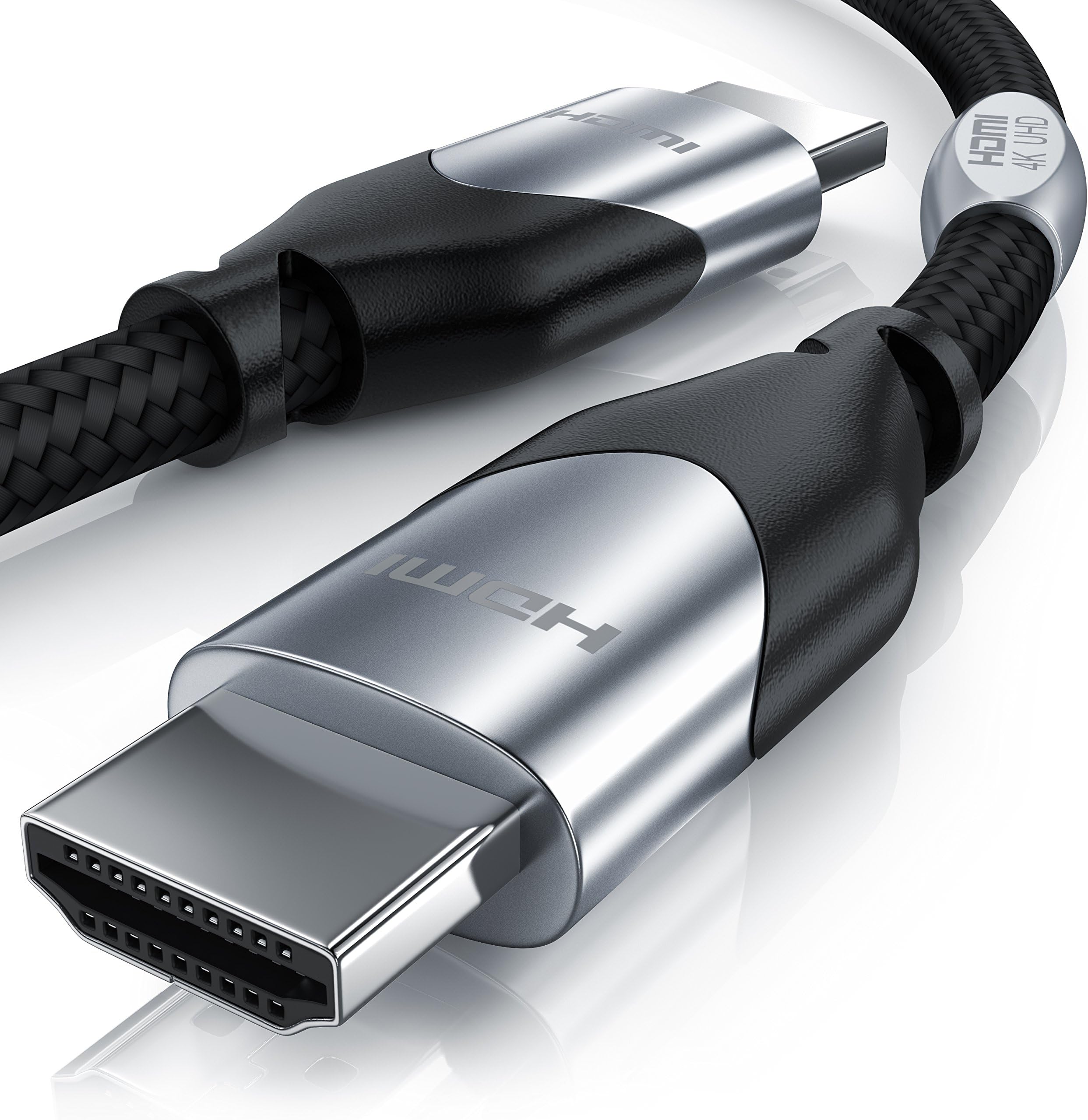 7.5m 4K HDMI 2.0 Cable Wire - Ultra HD Cord 60Hz 4096 x 2160p HDR Lead UHD 4x4x4 18Gbps - HDCP 2.2 - ARC CEC Deep Color 3D Ethernet - Metal Plug - Nylon Braiding - compatible with PS4 PS5 XBox