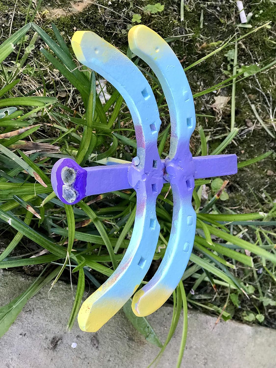 Amazon.com: Horseshoe Dragonfly Ground Stake Metal Garden Yard Art