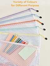 HEETA A4 Plastic Wallets 12 Pack Zip Lock Bags Waterproof Zipper Folders view 5