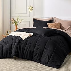 Bedsure Black Queen Comforter Set - Black Basket