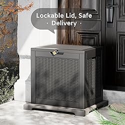 LHBGO 31 Gallon Deck Box, Resin Outdoor Storage
