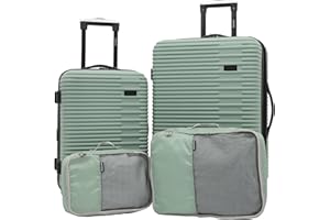 kensie Women's Hillsboro Luggage & Travel Bags Set, Green Granite, 4 Piece Set