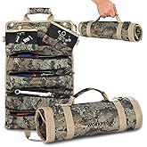 WORKPRO Roll Tool Bag with Detachable Pouches, Heavy Duty Organizer - 6 Pockets, for Mechanics, Electricians, Plumbers & Carpenters - Camo