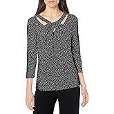 Kasper Women's Criss Cross Knit Top
