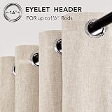 Deconovo Blackout Curtains Pale Khaki W52 x L72 Eyelet Thermal Insulated Pair view 7