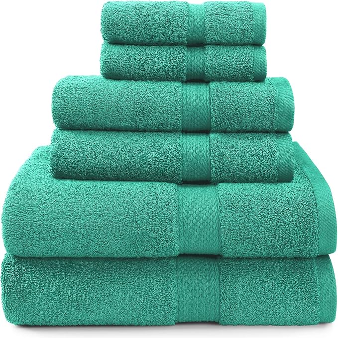 Isbasa Aqua Bath Towel Sets for Bathroom, 100 Natural