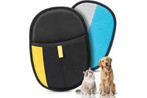 Bispoy Pet Hair Removal Glove for Dogs & Cats - Upgraded Reusable Electrostatic Pet Hair Glove, Pet Hair Remover Tool for Laundry, Couch, Carpet & Car Seat, Gentle Grooming Mitt