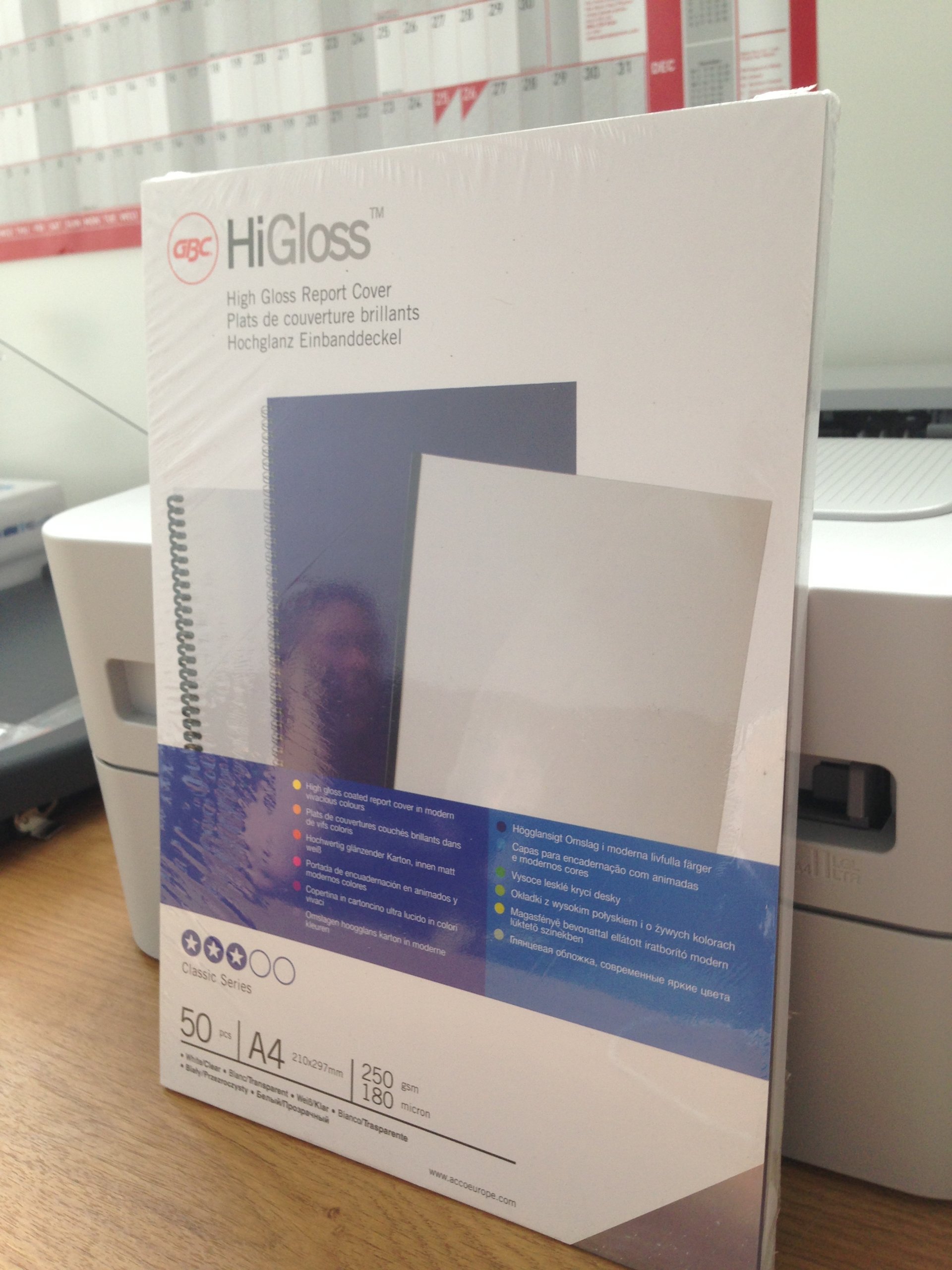 GBC HiGloss and HiClear Cover Combi Pack A4 White (Pack of 50)